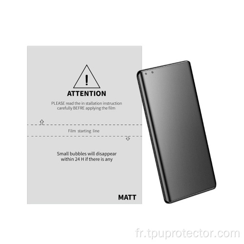 Protecteur d'écran mate hydrogel anti-glare